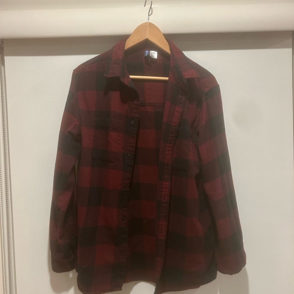 Women’s Red & Black Plaid Button-Up Jacket